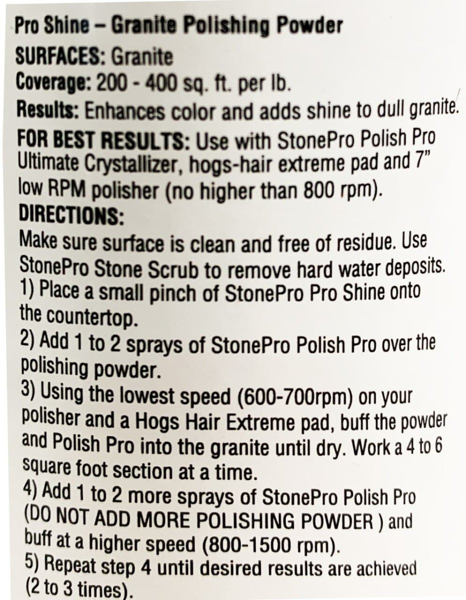 Professional Granite Shining Polishing Powder for Deep Shine