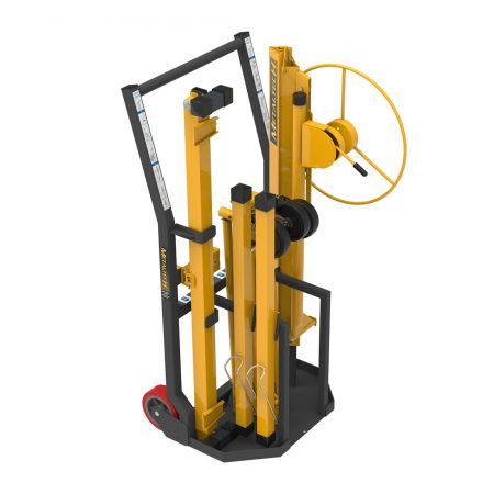 Heavy - Duty Metaltech Panel Hoist Along with a Convenient Transport Cart for Large Panel Handling