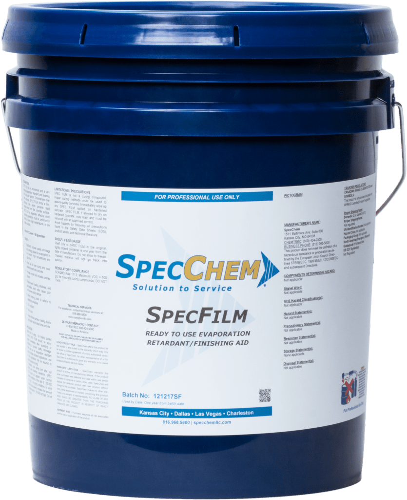 Specfilm Evaporation Retardant and Finishing Aid for Concrete - Ready-to-Use Solution