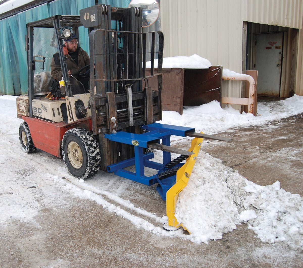 Heavy - Duty Forklift - Mounted Snow Plow with 72 - inch Blade