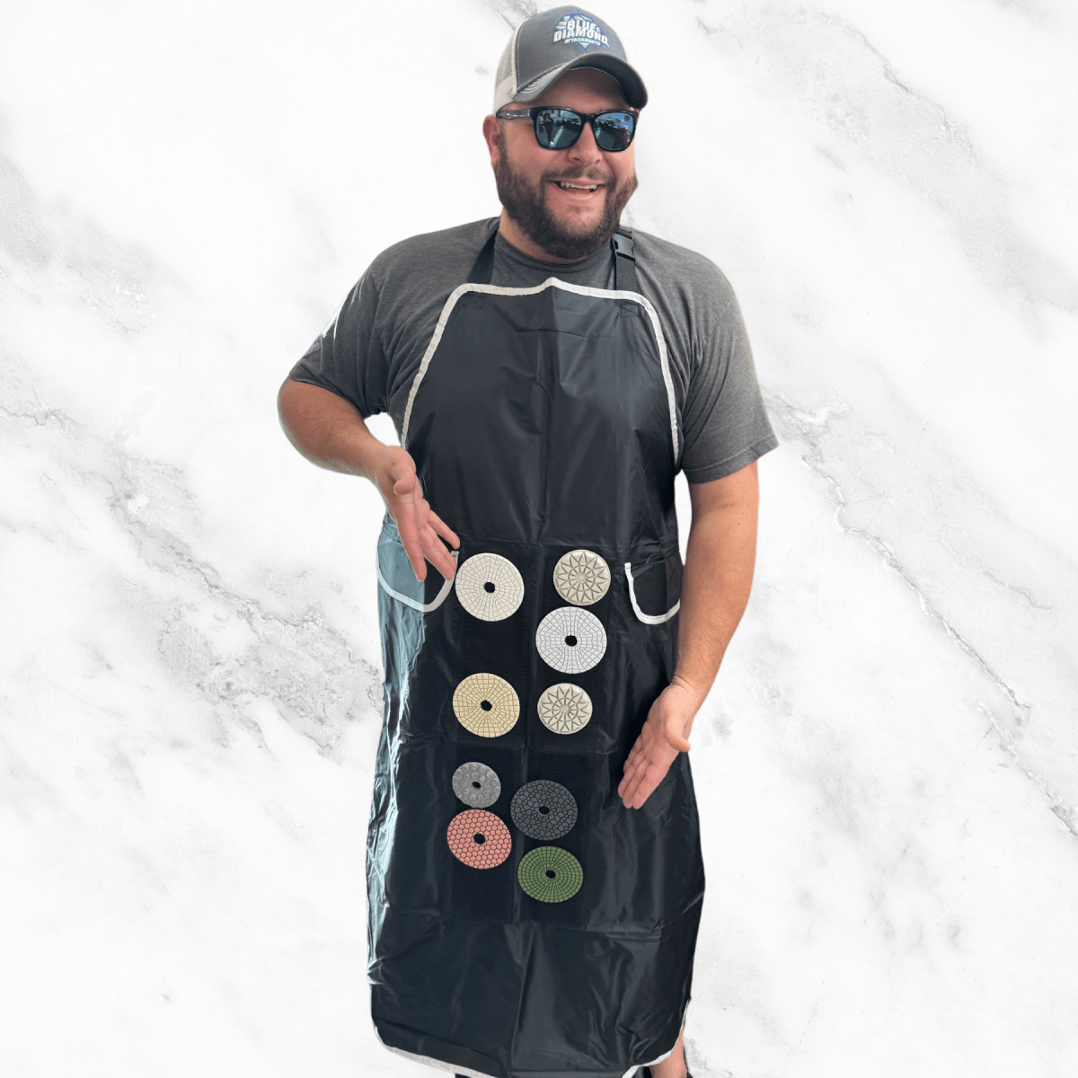 Stone Fabrication Apron with Velcro Design