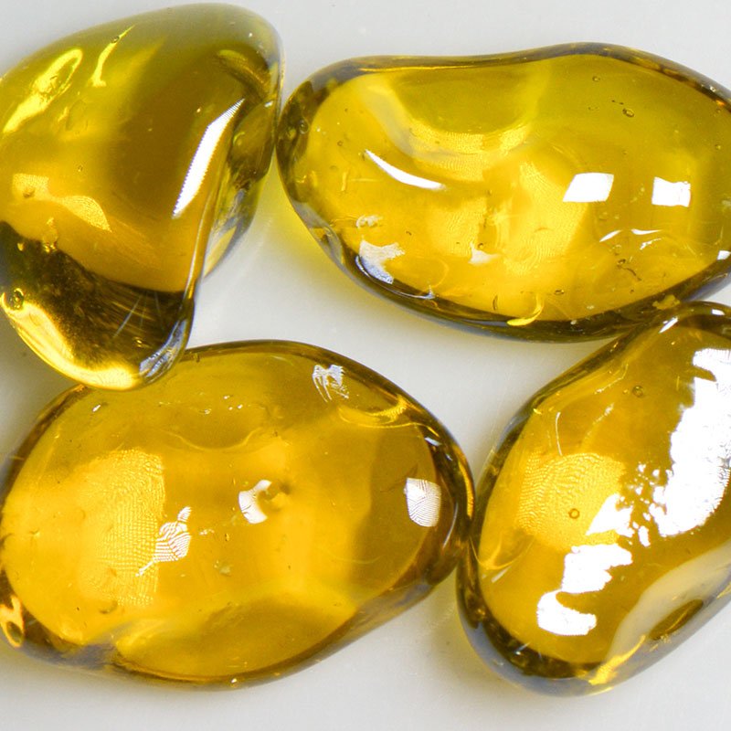 USA-made Recycled Pineapple-themed Iridescent Jelly Bean-shaped Glass for Decorations