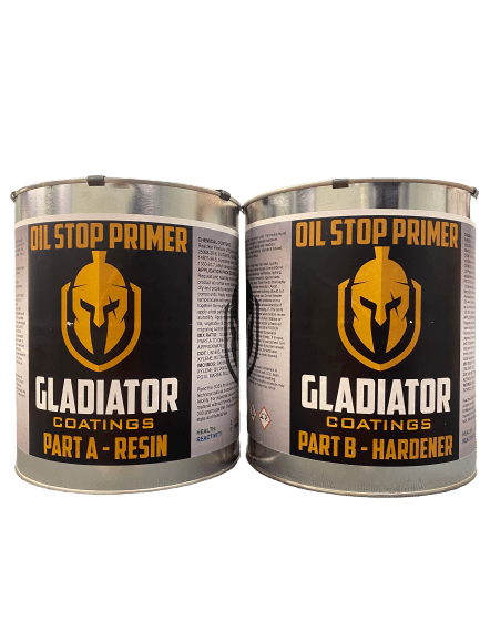Gladiator Primer for Stopping Oil - A Two - Part Coating for Concrete