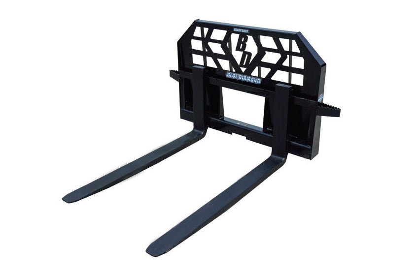 Heavy Duty Blue Diamond® Skid Steer Pallet Forks with 5,000 Lbs. Capacity