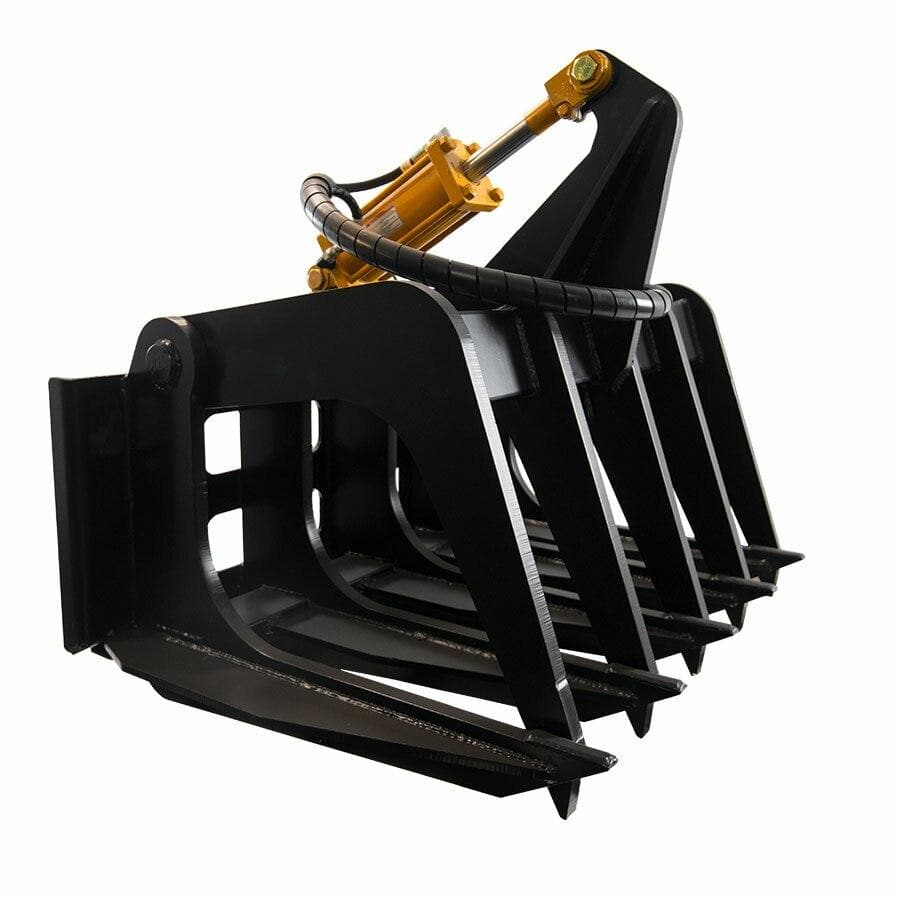 6-Tine, 39-Wide Super Duty Skid Steer Grapple Rake with High Crushing Power