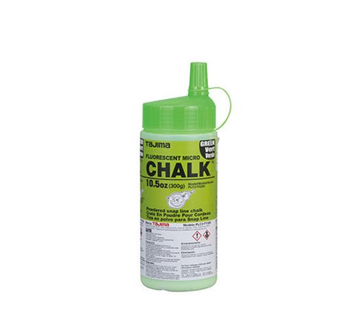 Green Micro Chalk with Fluorescent Properties for Construction Marking