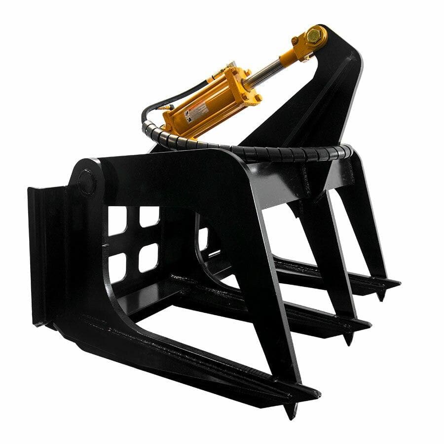 6-Tine, 39-Wide Super Duty Skid Steer Grapple Rake with High Crushing Power