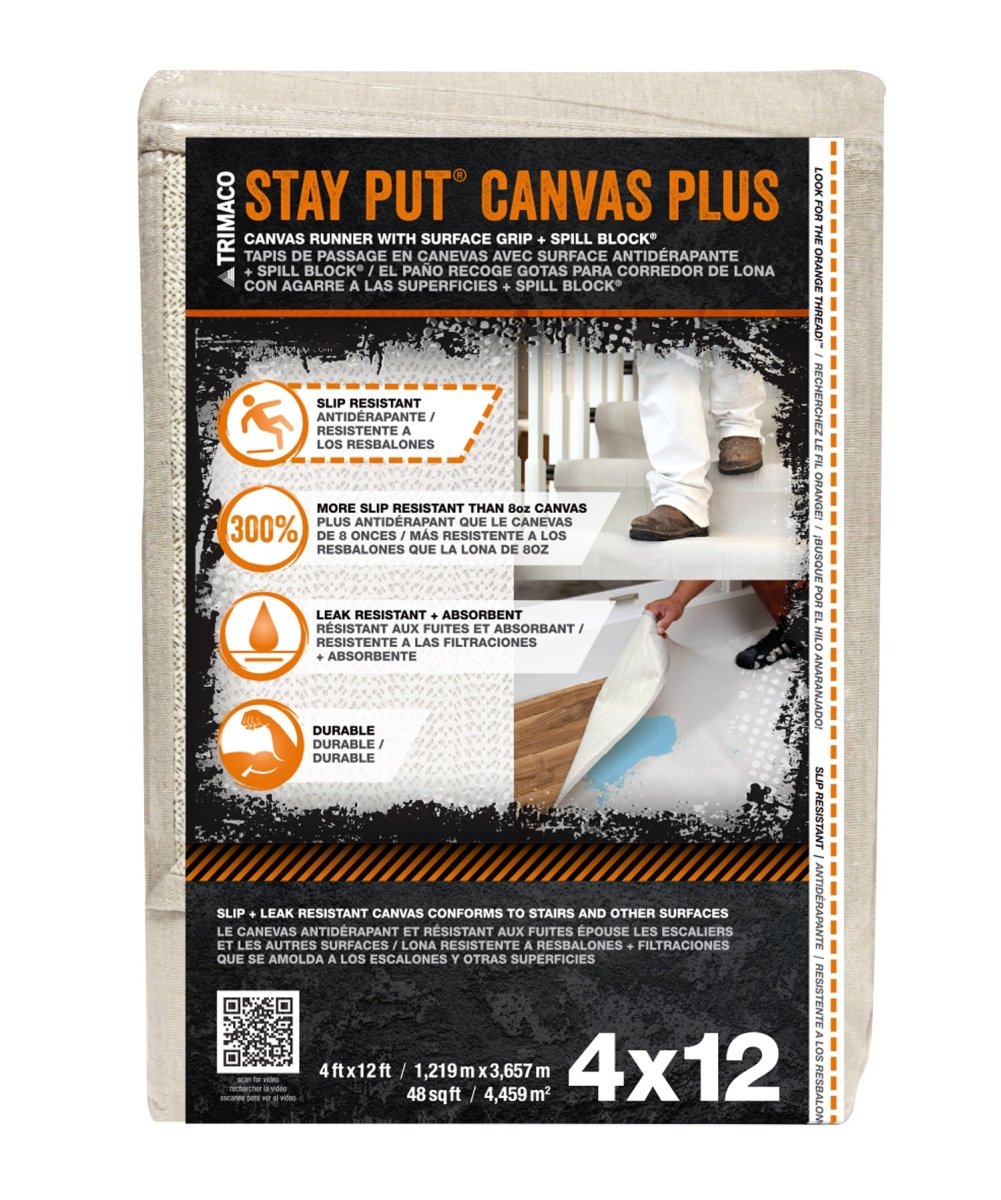 Trimaco's Stay Put® Plus Anti - Slip Canvas Dropcloth for Enhanced Protection
