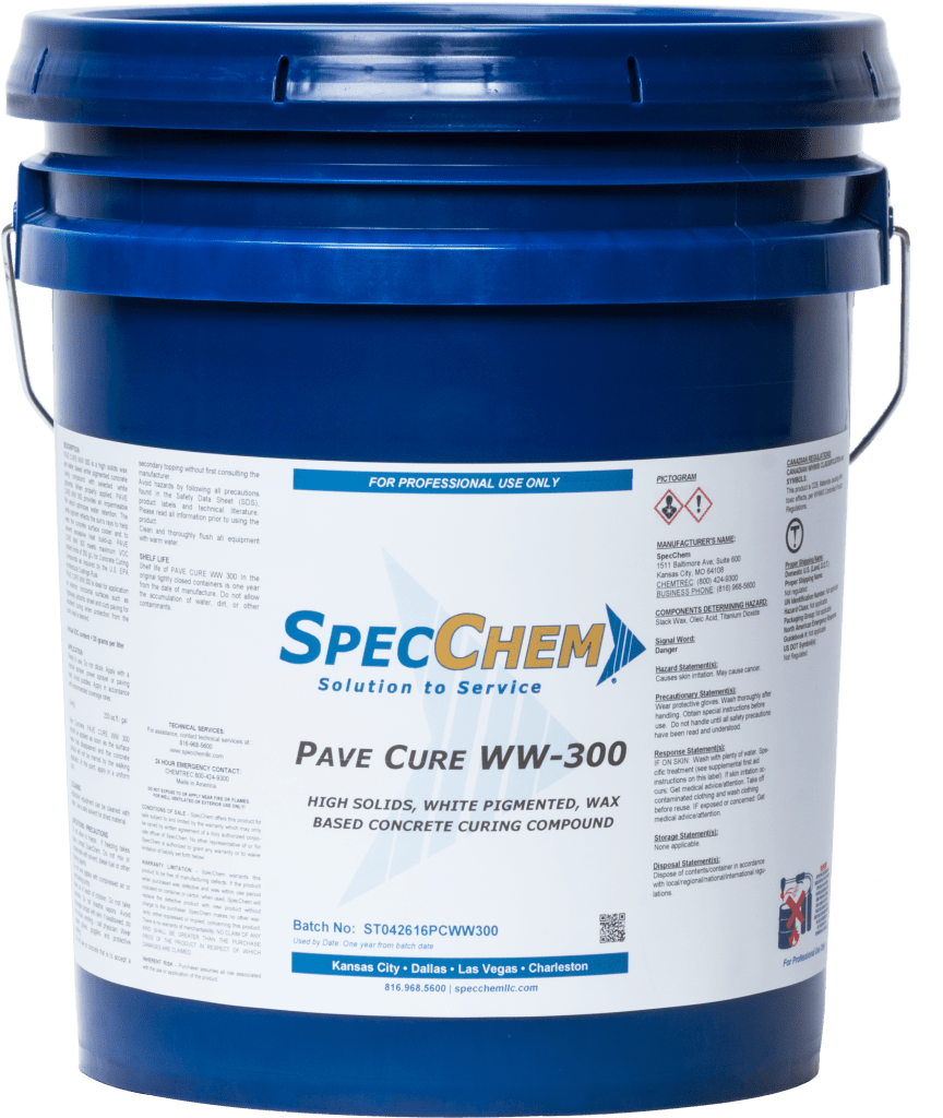 High - Solids White Pigmented Pave Cure WW Concrete Curing Compound