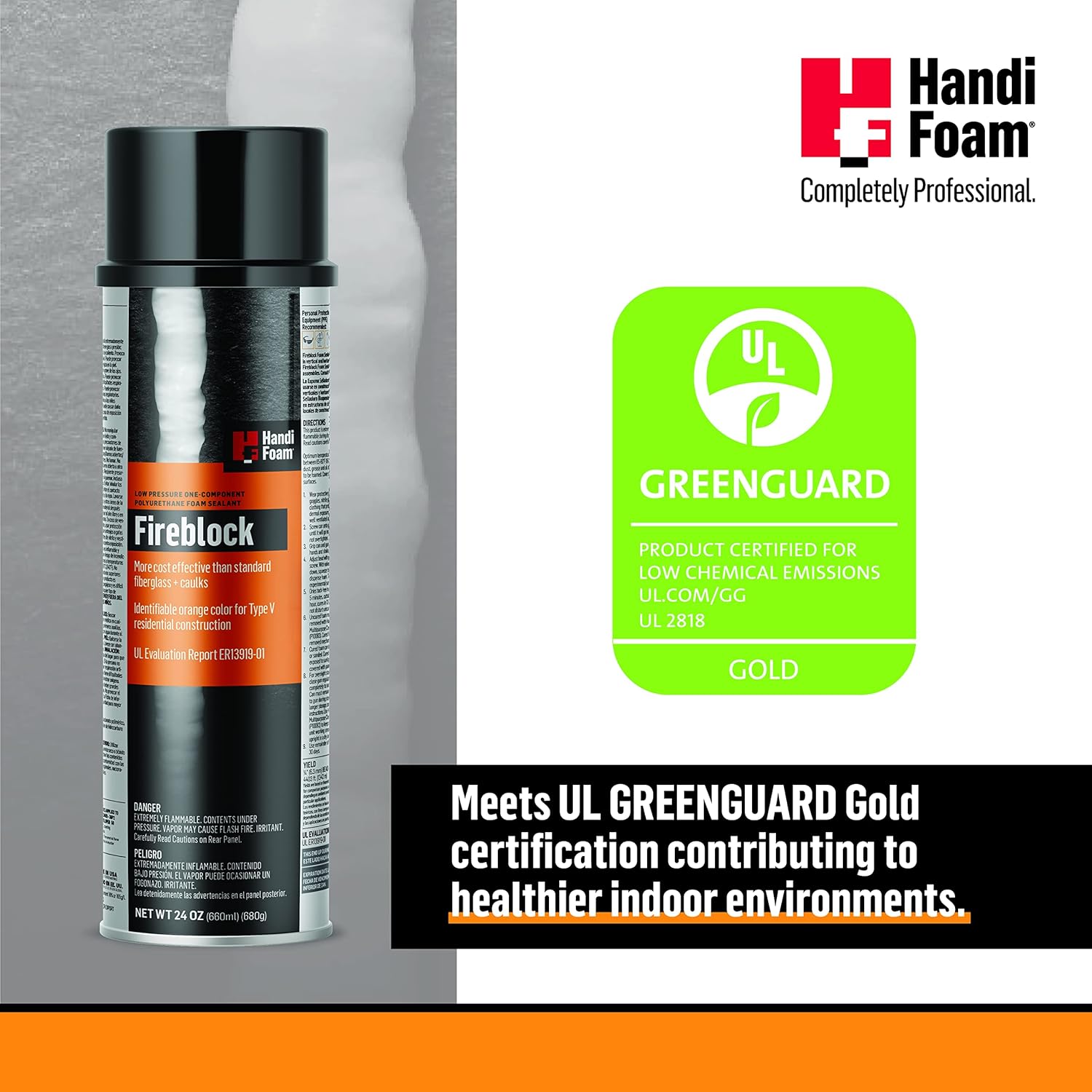 HANDIFOAM Fireblock One - Component Polyurethane Foam Sealant Pack - Case of 12 Cans