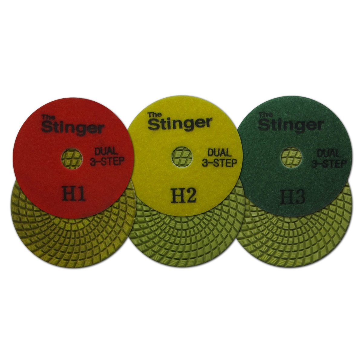 STINGER™ Hybrid Three - Step Granite and Engineered Stone Polishing Pads