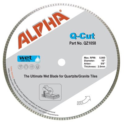 Alpha Q-Cut Diamond Blade - The Ideal Cutting Tool for Quartzite and Granite Tiles