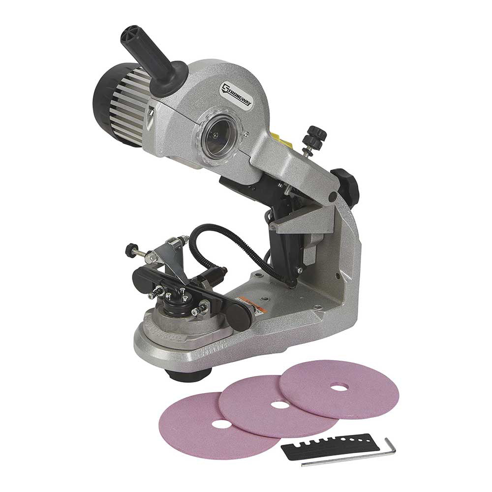 Strongway High - Performance Electric Chainsaw Sharpener with Hydraulic Assistance, 120 Volt, 1/4 In. x 3/4 In. Suitable for Commercial and Home Use