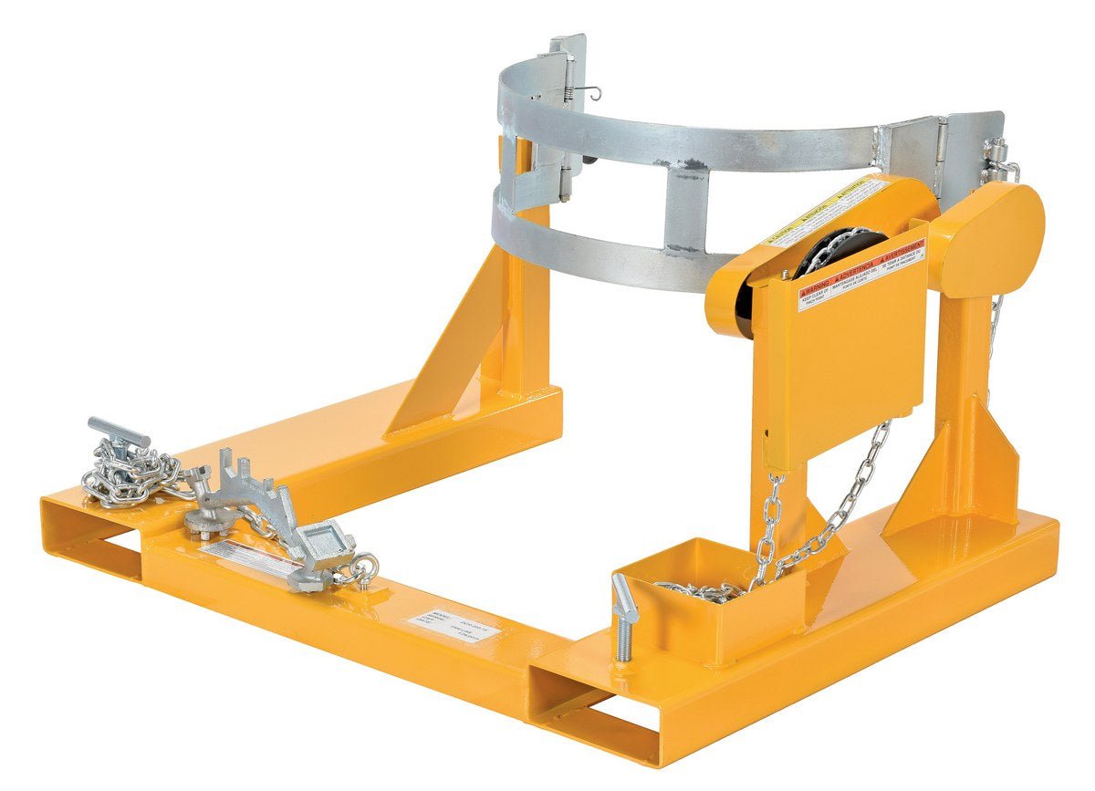Forklift-Compatible Drum Carrier and Rotator for 55-Gallon Steel Drums