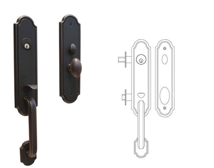 Durable Parisian-Style Handle Set for Doors with Key Sets