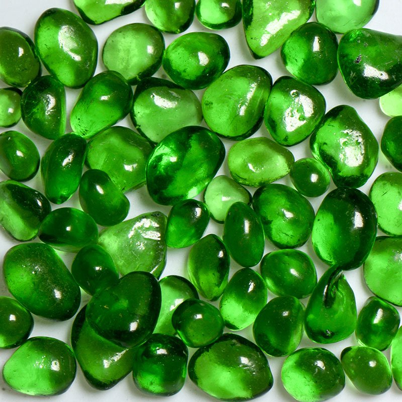 Elegant Green Apple-Scented Jelly Bean-Sized Fire Glass for Fireplaces