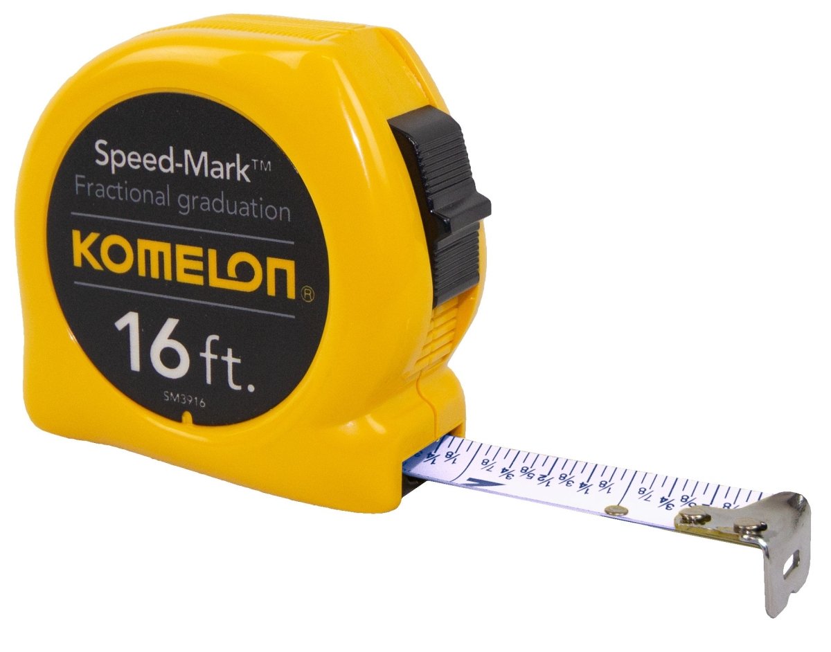 Komelon 16ft Acrylic-Coated Speed Mark Tape Measure for Professionals