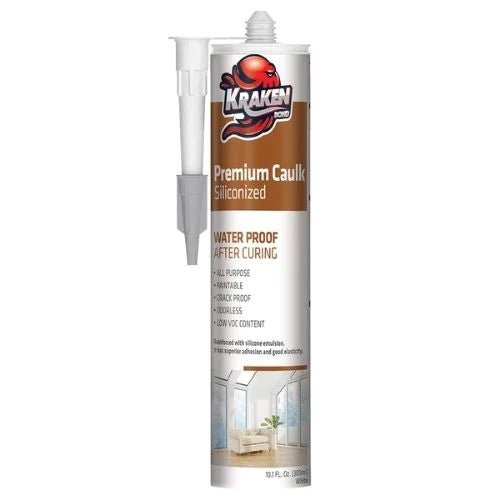 12-Pack White Premium Siliconized Caulk Sealant, 300 ml (10.1 FL Oz.)