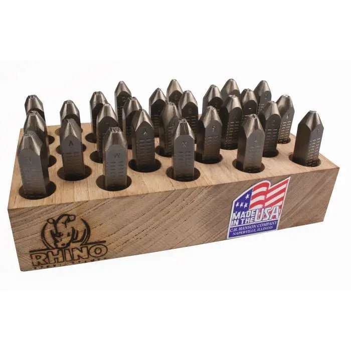 High - Quality 26 - Piece Rhino Letter Stamp Set with 3/8 - Inch Shank for Hand - Held Marking