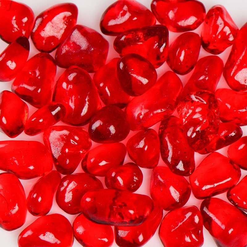 High - Quality Recycled Strawberry - Colored Jelly Bean Glass for Various Decorations
