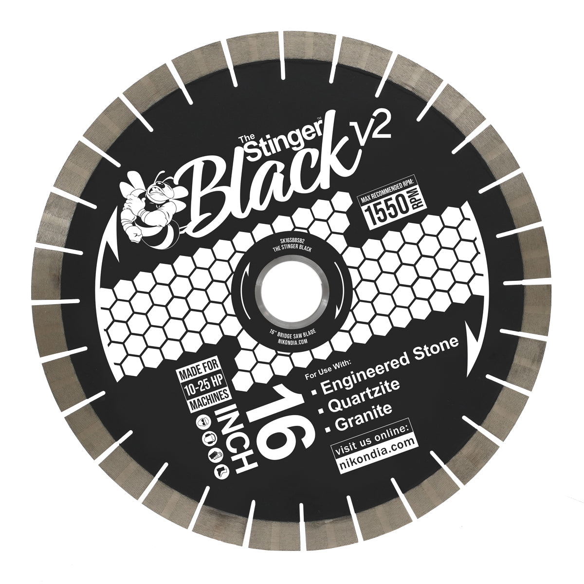 High - Performance STINGER BLACK™ V2 Bridge Saw Blade for Stone Cutting