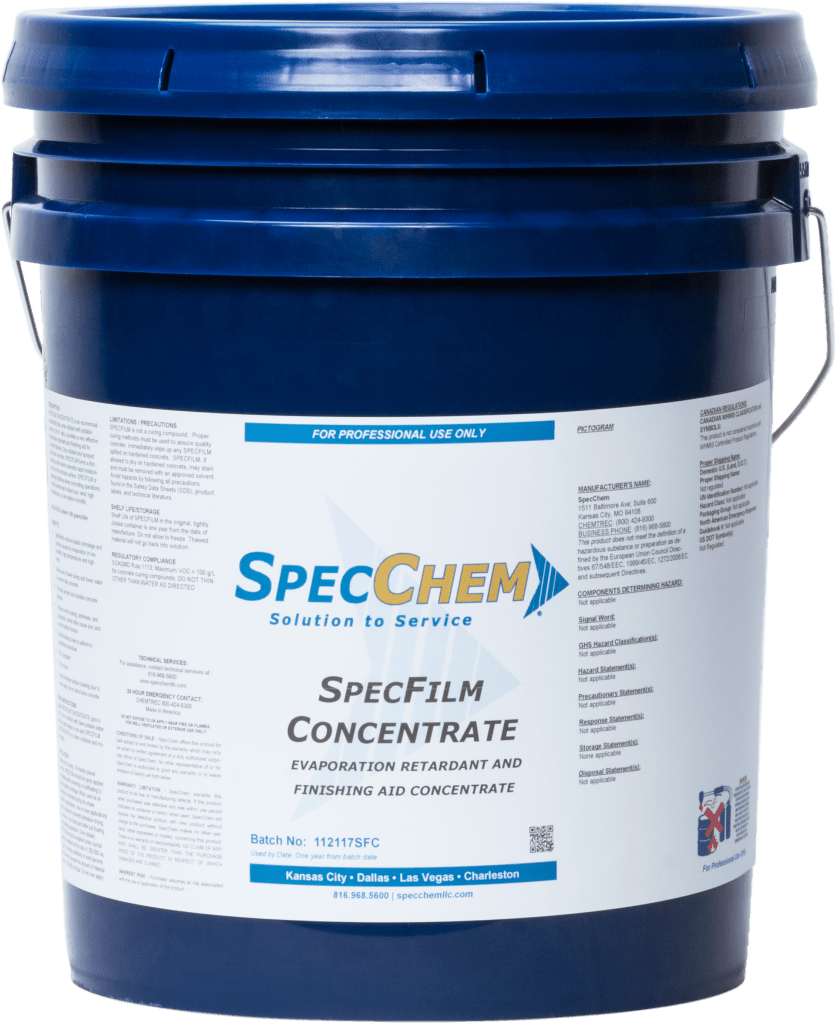 Highly Economical SpecFilm Concentrate for Concrete Evaporation Retardation