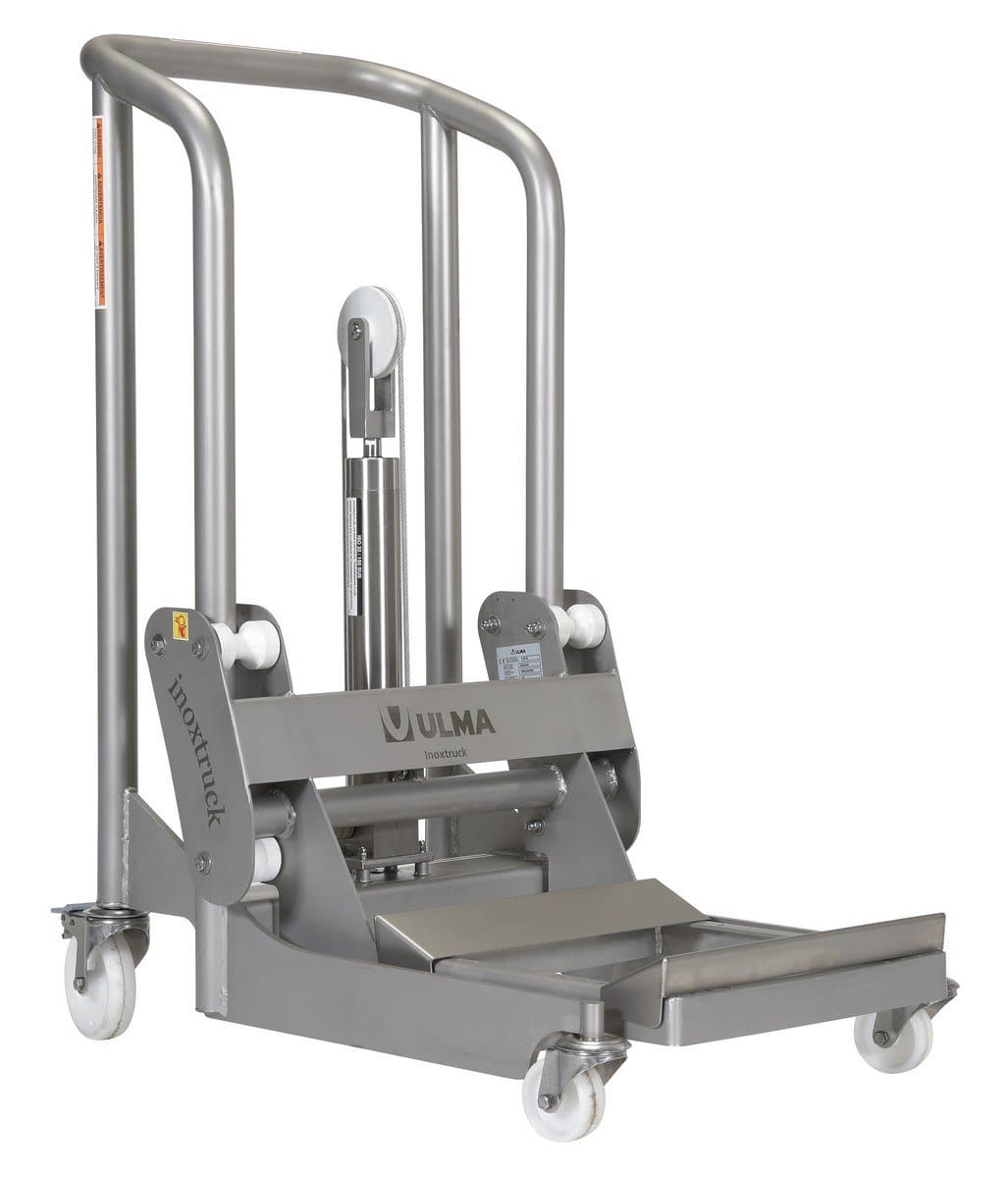 304L Stainless Steel Hydraulic Foot Pump Roll Handler for Food Handling and Various Industries