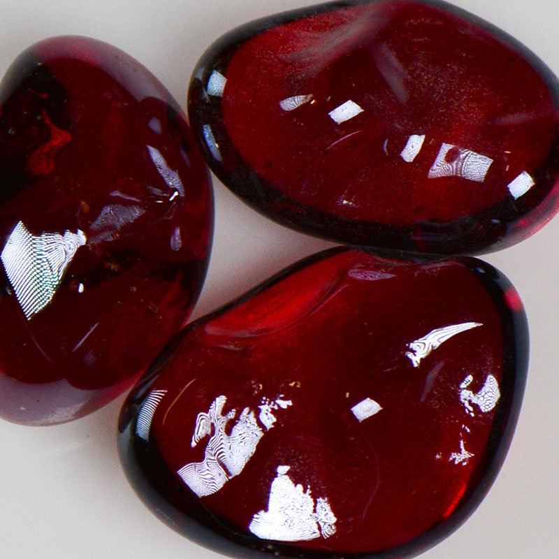 Iridescent Strawberry - Style Jelly Bean - Shaped Decorative Glass