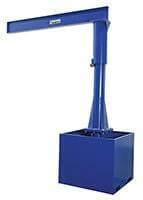 Highly Portable and Durable Blue-Painted Jib Cranes for Easy Fork Truck Transport