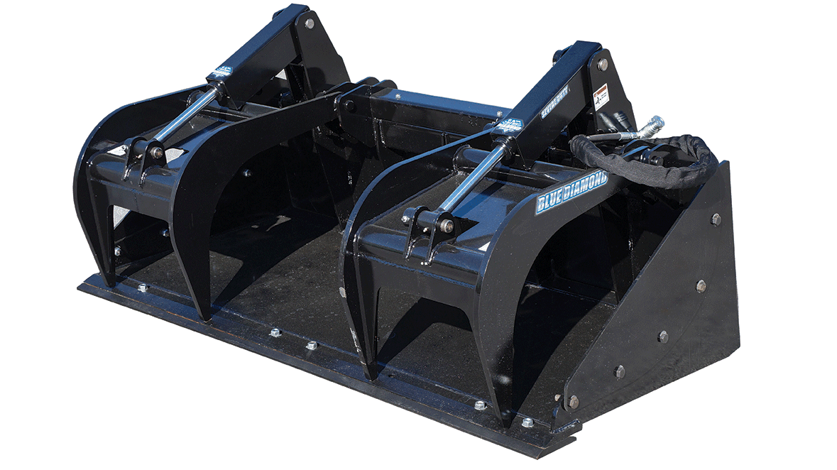 Heavy - Duty Blue Diamond® Skid Steer Grapple Bucket for Tough Jobs